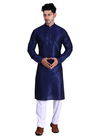 Neavy Blue Designer Pure Art Silk Plain Function Wear Kurta and Pajama 3008